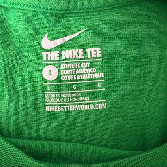 The Nike Tee Athletic Cut Unisex T Shirt Large Green Short Sleeve 100% Cotton - Picture 6 of 9
